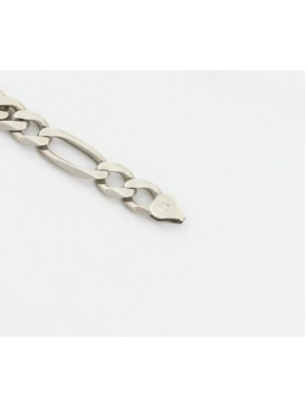 Men's Sterling Silver Large Figaro Link Chain Bracelet 10.5
